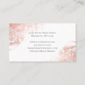 Monogram Rose Gold Glitzer Glam Trendy Women's Visitenkarte (Rückseite)