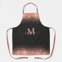 Monogram Rose Gold Glitzer Glitzern und Schwarzer