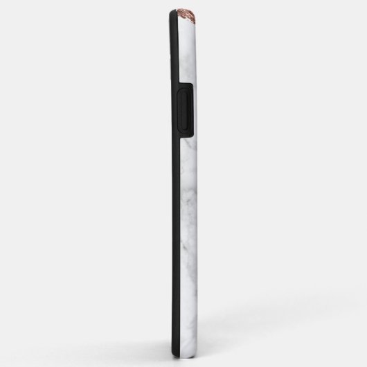 Monogram Rose Gold Glitzer | Marble Boss Babe Case-Mate iPhone Hülle (Hinten/Rechts)