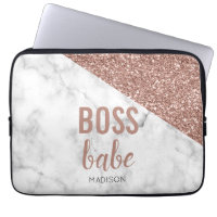 Monogram Rose Gold Glitzer | Marble Boss Babe