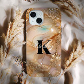 Monogram Rose Gold Glitzer Marmor Case-Mate iPhone Hülle