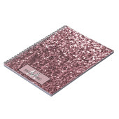 Monogram Rose Gold Glitzer Sequel Funkelnd Noteboo Notizblock (Linke Seite)