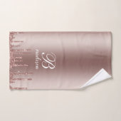 Monogram Rose Gold Glitzer Tropfen Badhandtuch Set (Handtuch)