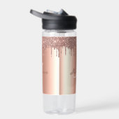 Monogram Rose Gold Glitzer Tropfen Girly Sparkle F Trinkflasche (Rechts)