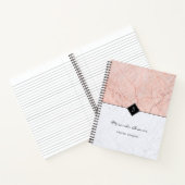 Monogram Rose Gold Gray Marble Spiral Notebook Notizbuch (Innenseite)