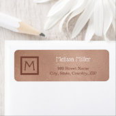 Monogram Rose Gold Imitate Metal Girly Rücksendead (Insitu)