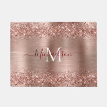 Monogram Rose Gold Imitats-Glitzer Girly Glam