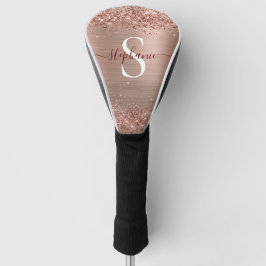 Monogram Rose Gold Imitats-Glitzer Girly Glam Golf Headcover