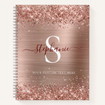 Monogram Rose Gold Imitats-Glitzer Girly Glam
