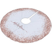 Monogram Rose Gold Imitats-Glitzer Girly Glam Polyester Weihnachtsbaumdecke (Schrägansicht)
