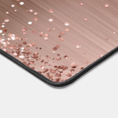 Monogram Rose Gold Imitats-Glitzer Girly Glam Schreibtischunterlage (Ecke)