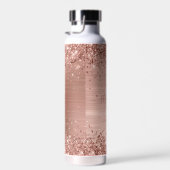 Monogram Rose Gold Imitats-Glitzer Girly Glam Trinkflasche (Rechts)