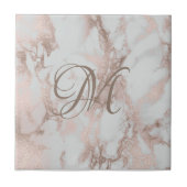 Monogram Rose Gold Keramik Tile Fliese (Vorderseite)