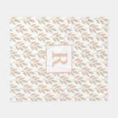 Monogram Rose Gold Leaf Design Fleece Blanken (Vorderseite (Horizontal))