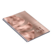 Monogram Rose Gold Leaf Notizblock (Rechte Seite)