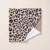 Monogram Rose Gold Leopard Print Trendbath Handtuc Badhandtuch Set (Waschlappen)