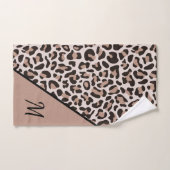 Monogram Rose Gold Leopard Print Trendbath Handtuc Badhandtuch Set (Handtuch)
