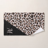 Monogram Rose Gold Leopard Print Trendy Badhandtuch Set (Handtuch)