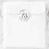 Monogram Rose Gold Marble Elegante Vorlage Runder Aufkleber (Tasche)