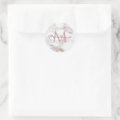 Monogram Rose Gold Marble Moderne personalisieren Runder Aufkleber (Tasche)
