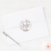 Monogram Rose Gold Marble Moderne personalisieren Runder Aufkleber (Umschlag)