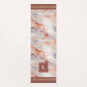 Monogram Rose Gold Marmormuster Yoga Mat Yogamatte (Vorderseite)