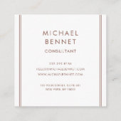 Monogram Rose Gold Metallic Foil Consultant Quadratische Visitenkarte (Rückseite)