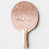 Monogram Rose Gold Ombre Hübsch Tischtennis Schläger (Vorderseite)