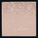 Monogram Rose Gold Pink Black Glitzer Script Steinuntersetzer<br><div class="desc">Rose Gold - Schwarz Rosa Sparkle Glitzer Script Monogram Name Tile. Das macht den perfekten Abschluss,  süßen 16 Geburtstag,  Hochzeit,  Brautparty,  Jubiläum,  Babydusche oder Junggeselinnen-Abschied Geschenk für jemanden,  die Lieben glamourösen Luxus und schicke Stile.</div>