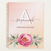 Monogram Rose Gold Rosa Glitzer-Termine Planer (Vorderseite)