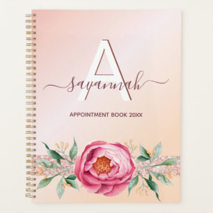 Monogram Rose Gold Rosa Glitzer-Termine Planer