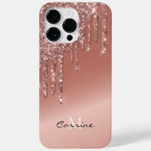 Monogram Rose Gold Side Driving Glitzer Android + Case-Mate iPhone Hülle (Rückseite)