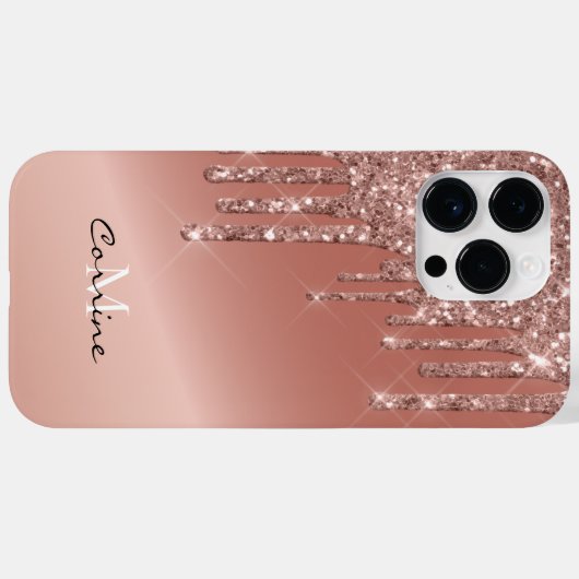 Monogram Rose Gold Side Driving Glitzer Android + Case-Mate iPhone Hülle (Rückseite (Horizontal))