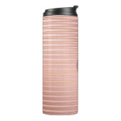 Monogram Rose Gold und Gold Foil Streifen Thermosbecher (Nach links gedreht)