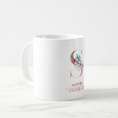 Monogram Rose Gold Watercolor Blume Letter S Kaffeetasse (Vorderseite Links)
