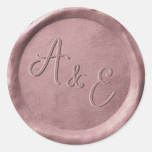 Monogram Rose Gold Wedding Wax Siegel Stickers