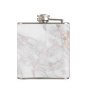 Monogram Rose Gold Weißes Marmorvorlage Beste Flachmann (Rückseite)