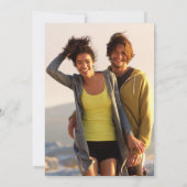 Monogram Rose Greenery Blumenzwiebeln Foto Hochzei Einladung (Rückseite)