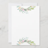 Monogram Rose Greenery Floral Wedding Einladung (Rückseite)