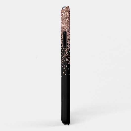 Monogram Rose Rose Gold Glitzer & Sparkline Case-Mate iPhone Hülle (Hinten/Rechts)