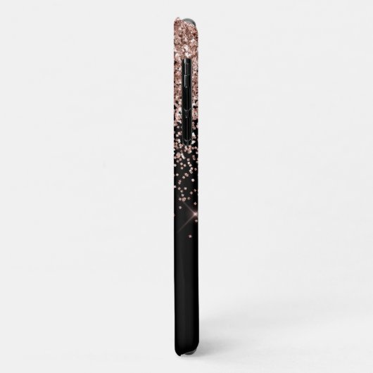 Monogram Rose Rose Gold Glitzer & Sparkline Case-Mate iPhone Hülle (Hinten/Links)