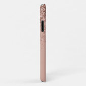 Monogram Rose Rose Gold Glitzer & Sparkline Case-Mate iPhone Hülle (Hinten/Rechts)