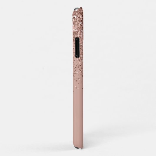 Monogram Rose Rose Gold Glitzer & Sparkline Case-Mate iPhone Hülle (Hinten/Rechts)