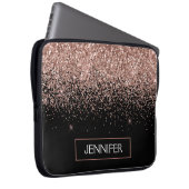 Monogram Rose Rose Gold Glitzer & Sparkline Laptopschutzhülle (Vorne Rechts)