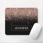 Monogram Rose Rose Gold Glitzer & Sparkline Mousepad (Mit Mouse)