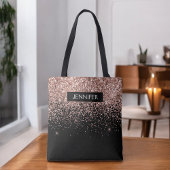 Monogram Rose Rose Gold Glitzer & Sparkline Tasche