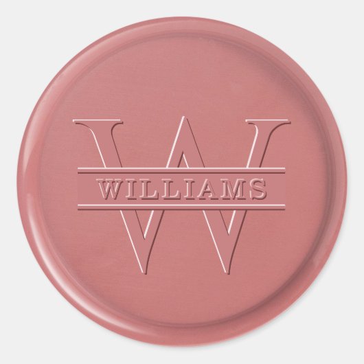 Monogram Rose Wax Siegel Sticker (Vorderseite)