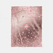 Monogram ROSEGOLD Metallic Foil Confetti Look Fleecedecke (Vorderseite)
