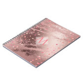 Monogram ROSEGOLD Metallic Foil Confetti Look Notizblock (Linke Seite)