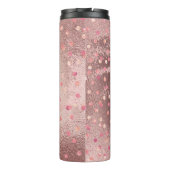 Monogram ROSEGOLD Metallic Foil Confetti Look Thermosbecher (Rückseite)